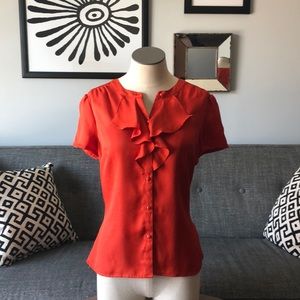Loft Orange shirtsleeve blouse